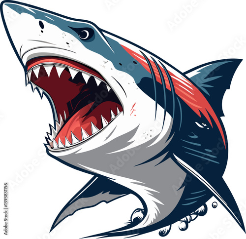 angry shark cartoon