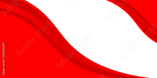 wave background. A sleek red and white vector background featuring smooth curved lines and gradient curves, forming a dynamic and professional abstract design.
