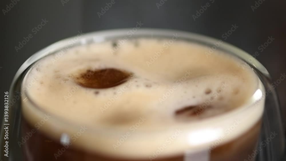 Coffee Drop Falling in Slow Motion from Espresso Machine
