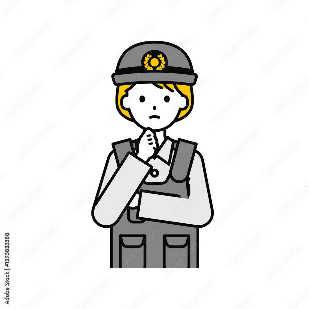 上半身のポーズ_シンプルな警察官の女性10 上半身のポーズ_シンプルな警察官の女性10