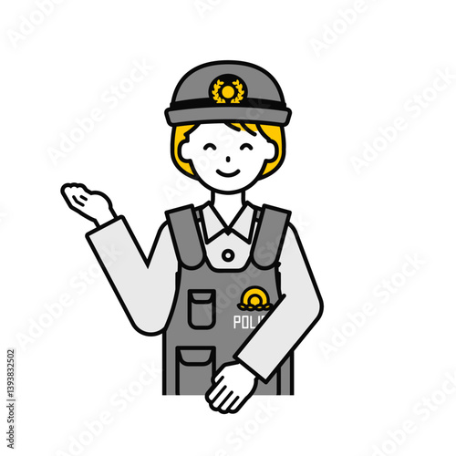 上半身のポーズ_シンプルな警察官の女性20