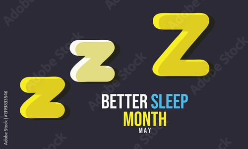 Better sleep month. background, banner, card, poster, template. Vector illustration.