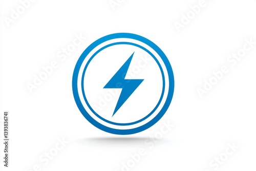 Free Download Minimalist icon of a lightning bolt inside a circle on white background - GFXLoad