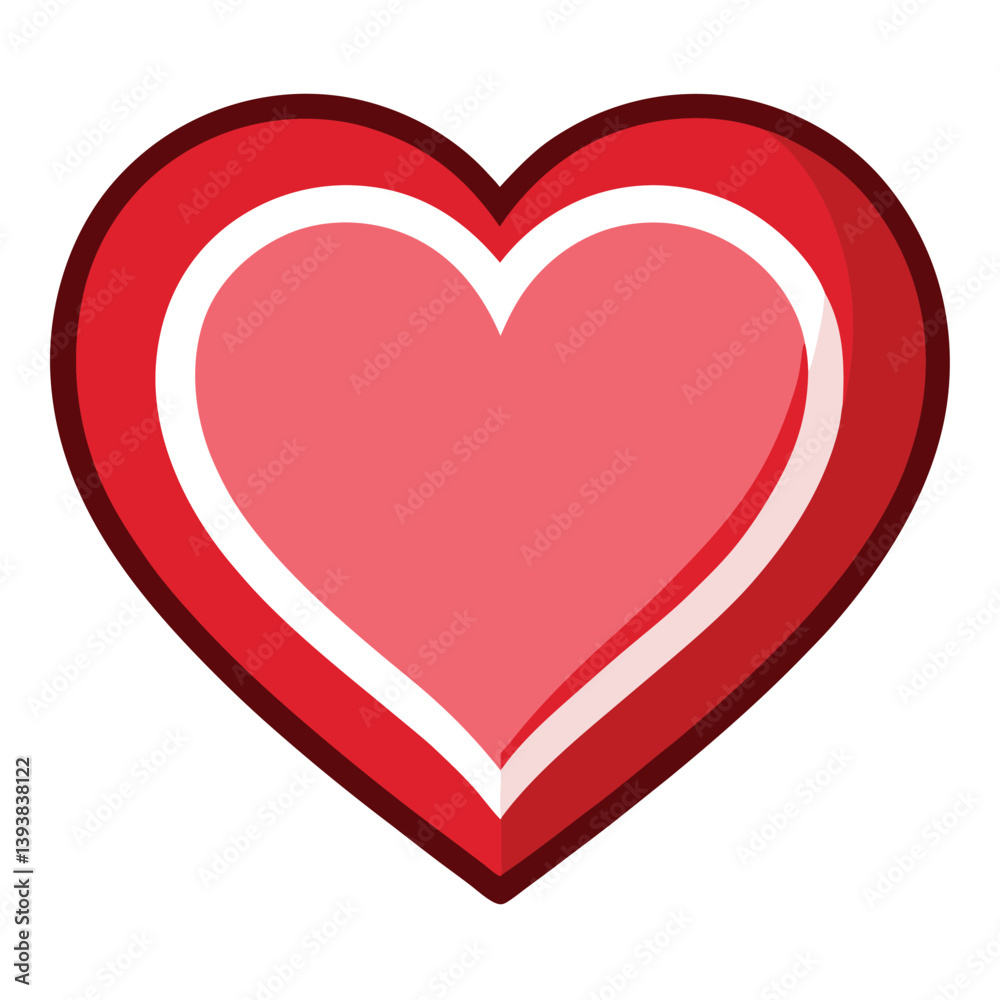 Red heart symbol on white background, a vector illustration of love and romantic passion for Valentine's Day Red heart symbol on white background, a vector illustration of love and romantic passion for Valentine's Day