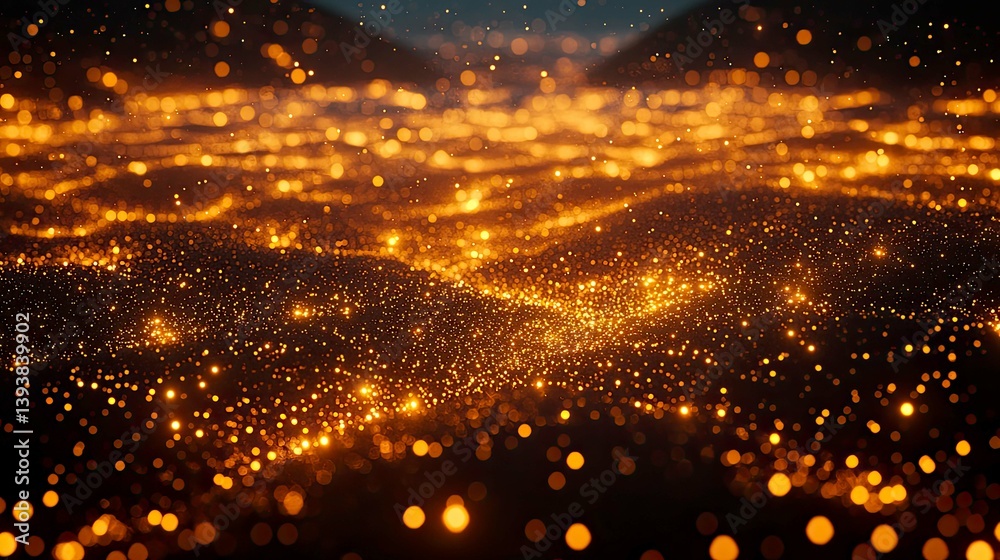 Naklejka premium Golden Glitter: Sparkling Abstract Background
