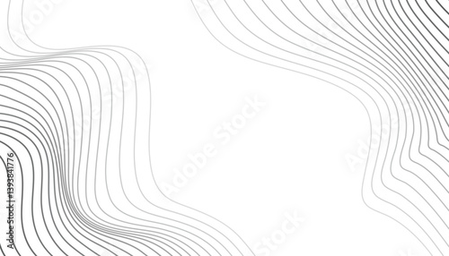 Corner wave lines flowing inward on white minimalist background