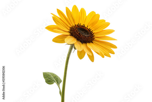 Single Sunflower on Black