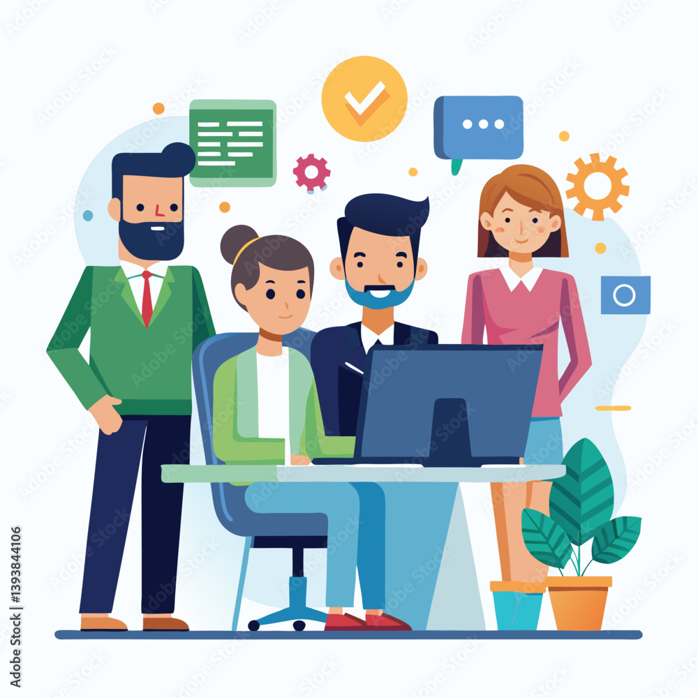professional-business-people--programmer working vector image on a white background professional-business-people--programmer working vector image on a white background