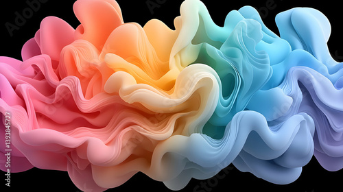 Multicolored Rainbow Wave Abstract Background