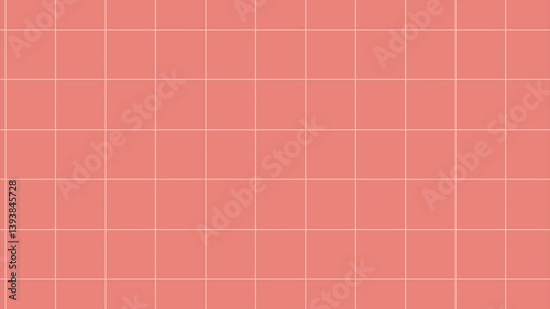 Minimalist Grid Pattern Animation in Soft Coral Color Seamless Loop