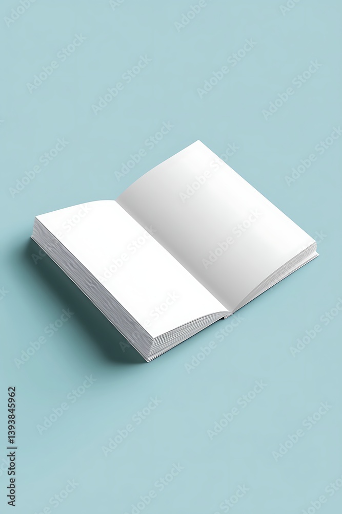 Fototapeta premium Open Book Mockup on Light Blue Background
