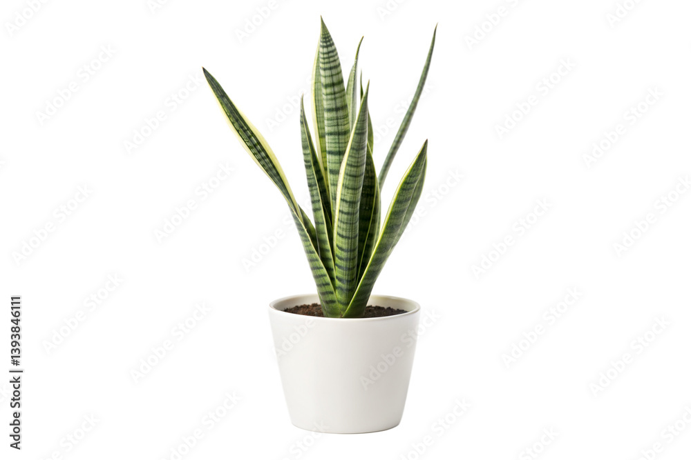 Snake Plant in White Pot