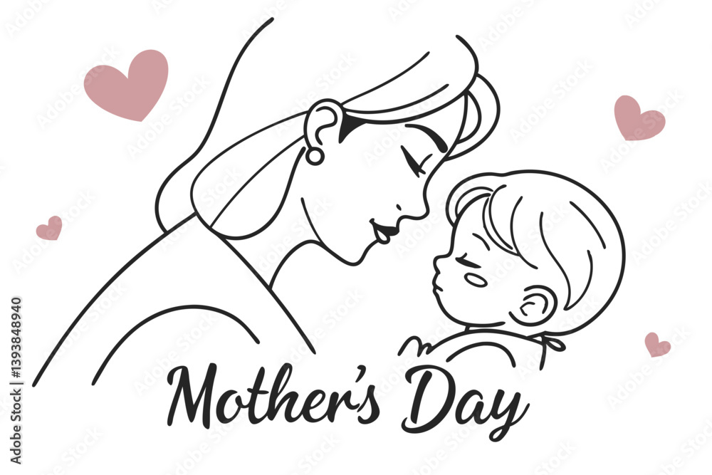 Fototapeta premium happy mother's day vector illustration