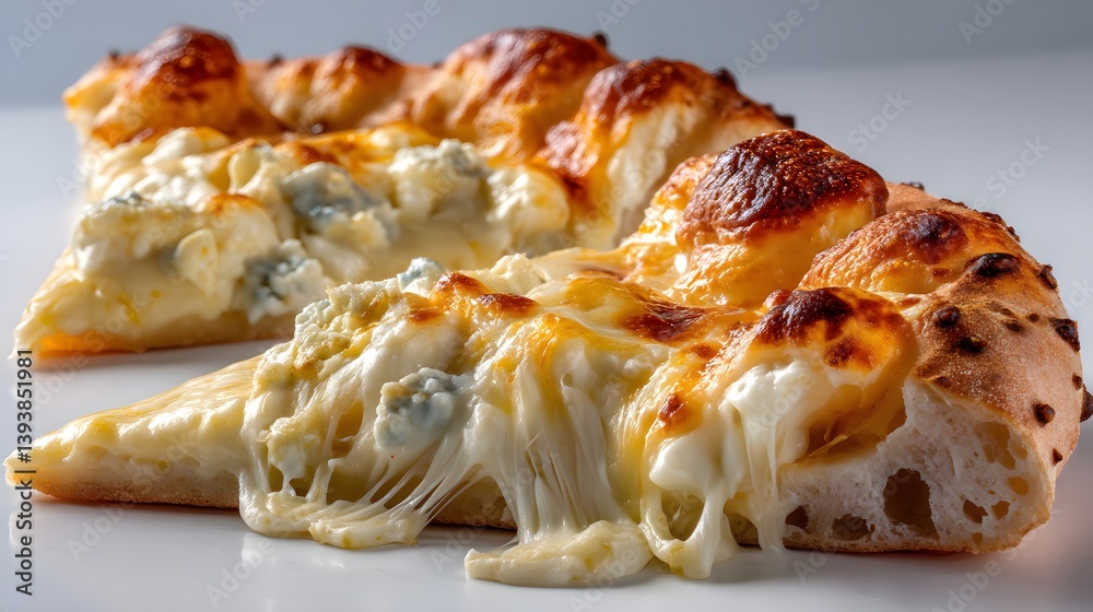 A tantalizing slice of cheesy pizza with a fluffy crust, featuring melted cheese and delectable toppings. Food photography showcases culinary delight. A tantalizing slice of cheesy pizza with a fluffy crust, featuring melted cheese and delectable toppings. Food photography showcases culinary delight.
