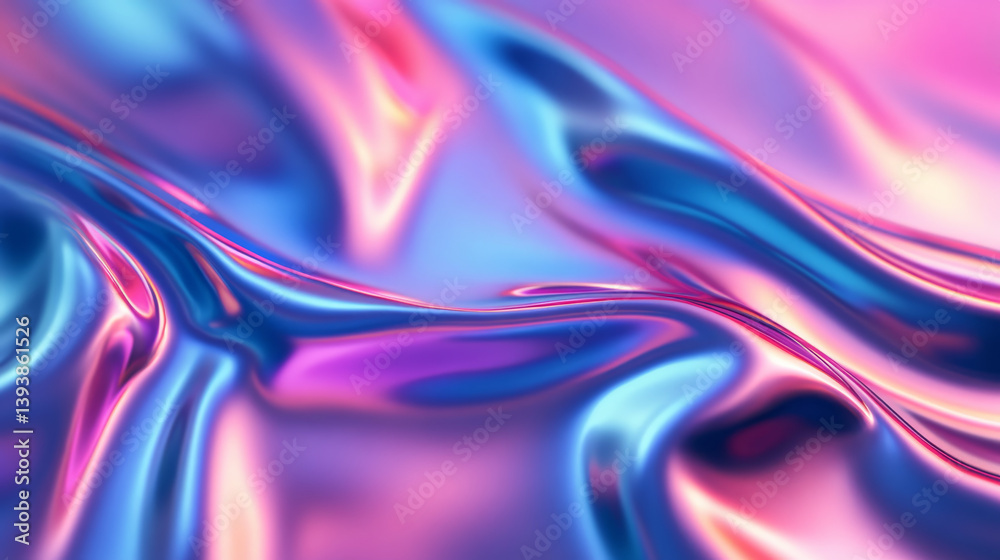 Obraz premium flowing abstract surface with holographic colors