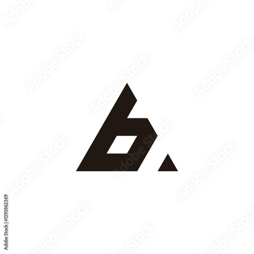 Letter b triangle geometric symbol simple logo vector