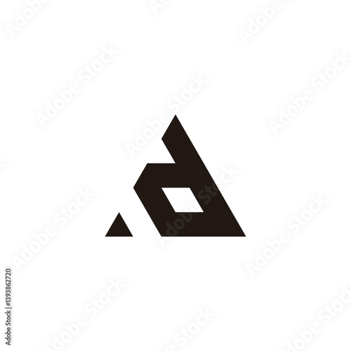 Letter d triangle geometric symbol simple logo vector