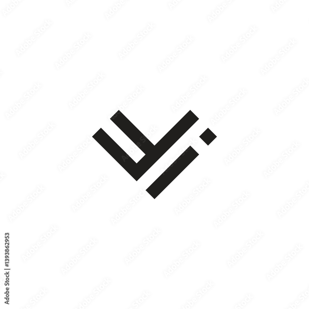 Letter yi heart, square geometric symbol simple logo vector Letter yi heart, square geometric symbol simple logo vector