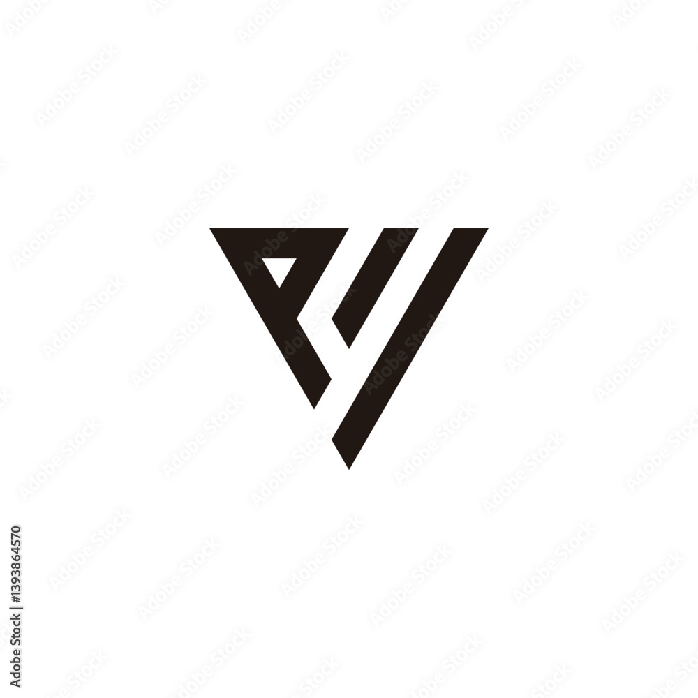 Letter PW triangle geometric symbol simple logo vector Letter PW triangle geometric symbol simple logo vector