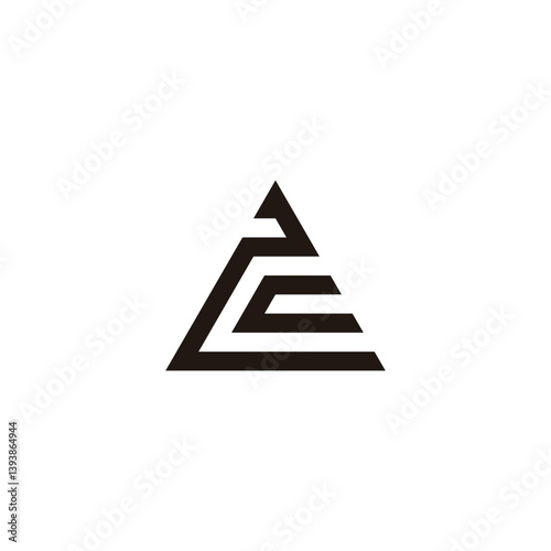 Letter c number 2 triangle geometric symbol simple logo vector