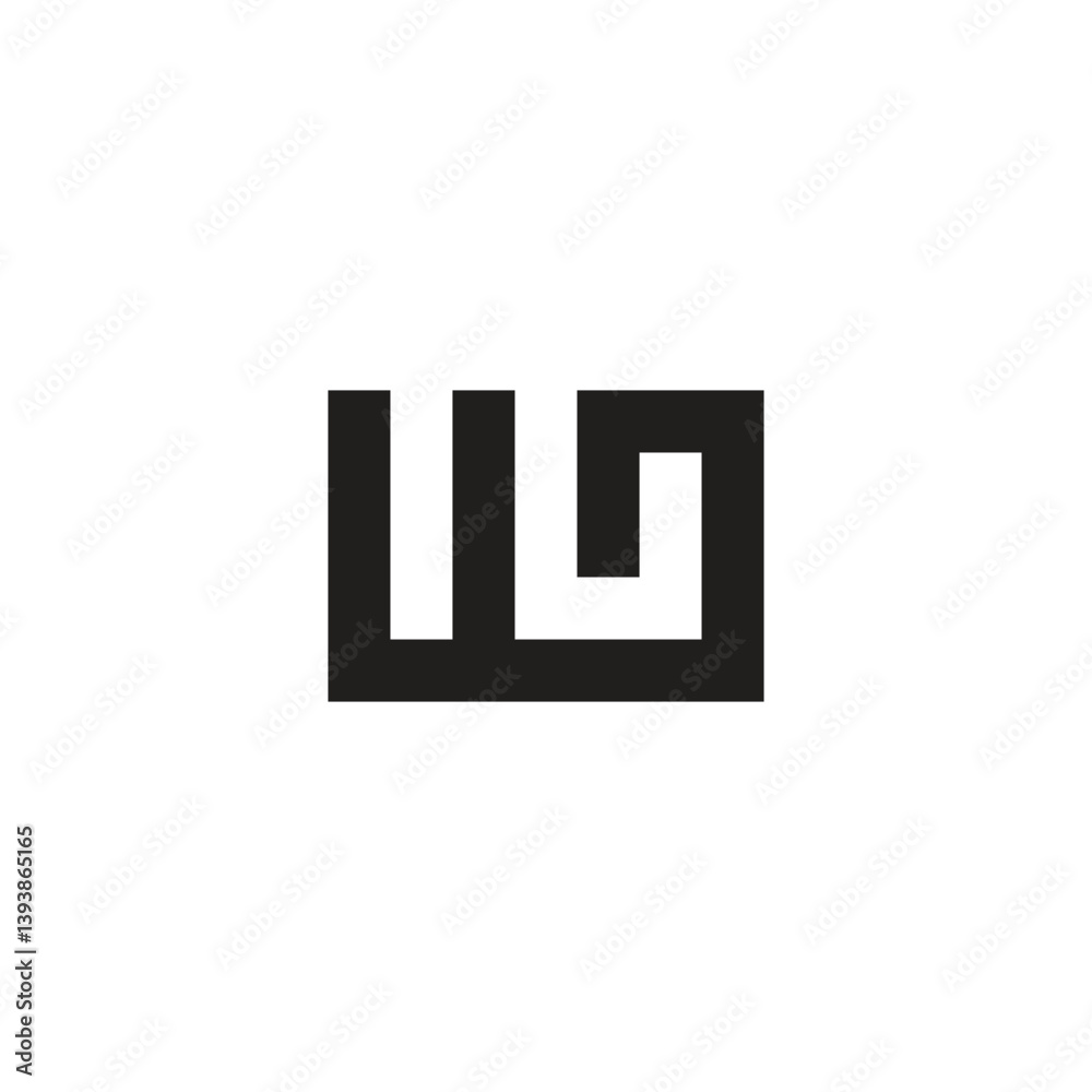 Fototapeta premium Letter WL square geometric symbol simple logo vector