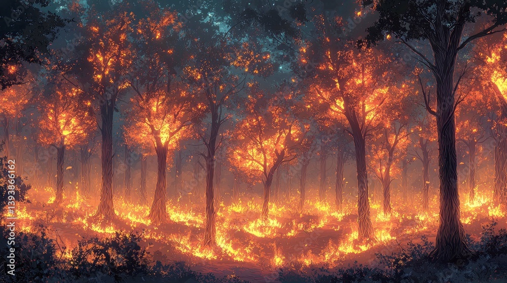Infernal Forest: A Night of Burning Trees and Wildfire Inferno Infernal Forest: A Night of Burning Trees and Wildfire Inferno