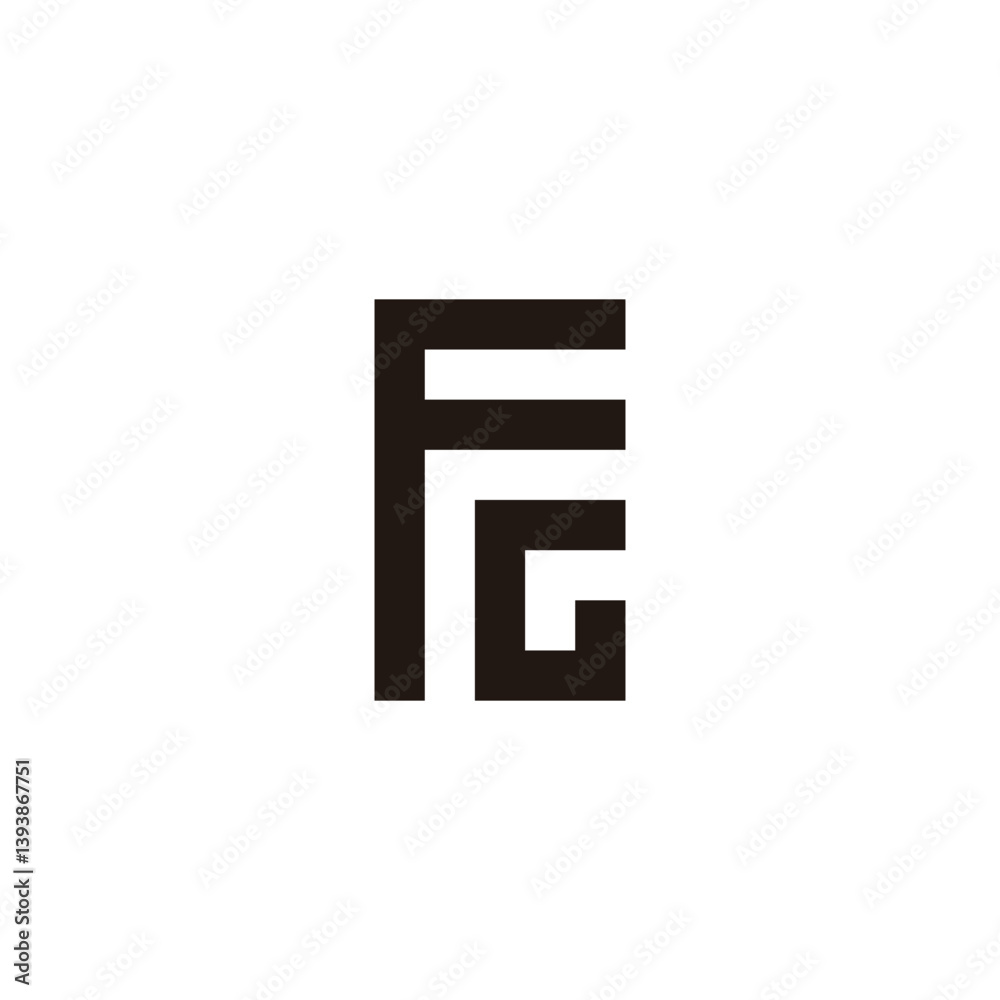 Letter FG rectangle, square geometric symbol simple logo vector Letter FG rectangle, square geometric symbol simple logo vector