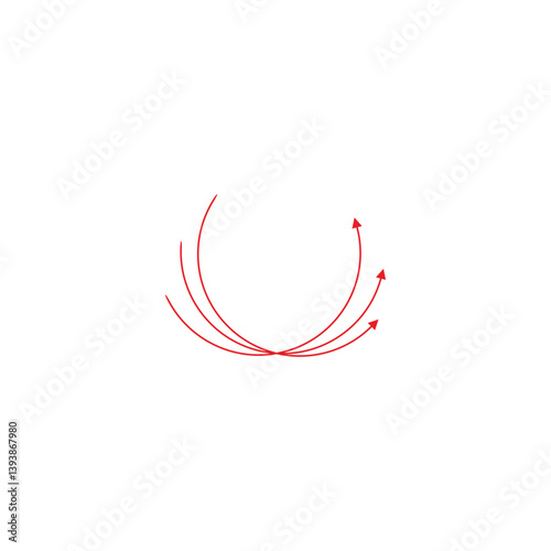 Arrows, lines, curves geometric symbol simple logo vector