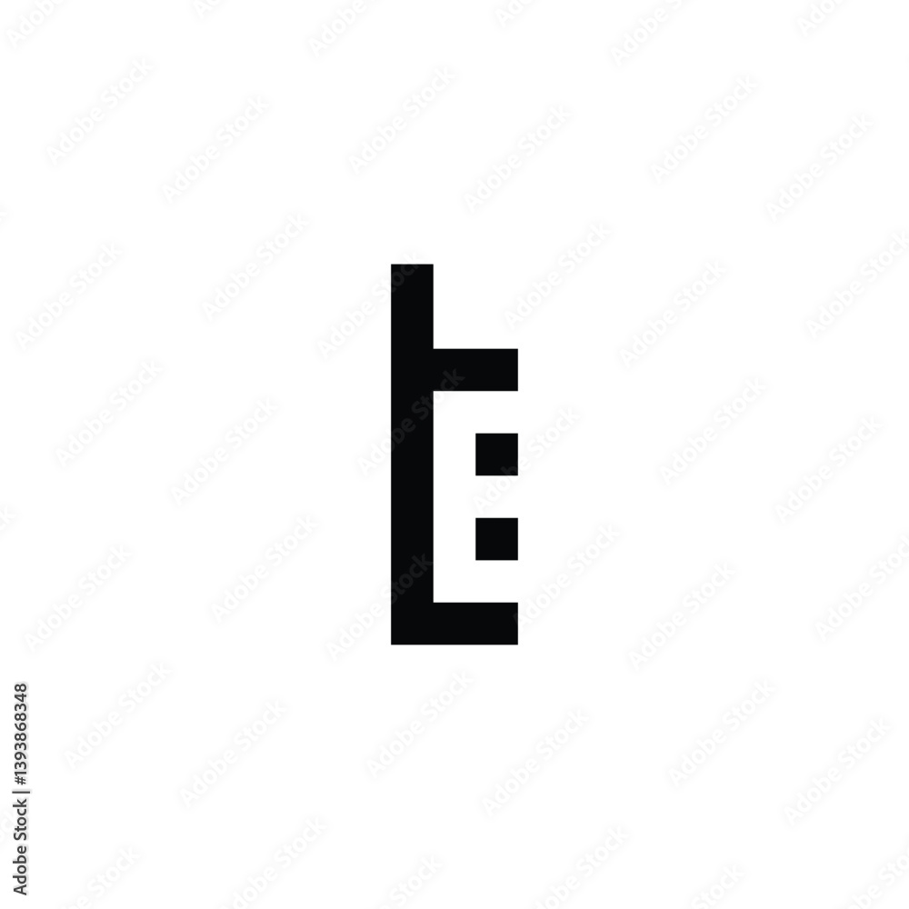 Letter tE rectangle, squares geometric symbol simple logo vector Letter tE rectangle, squares geometric symbol simple logo vector