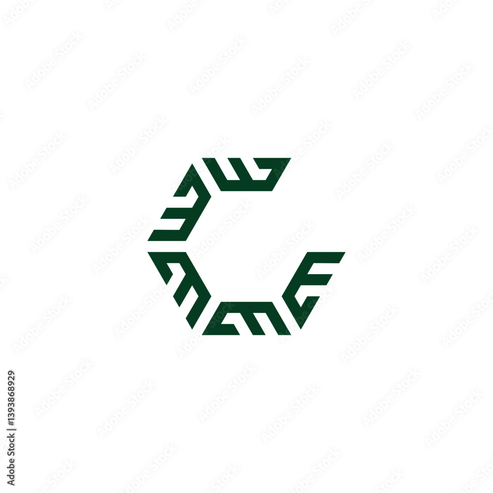 Fototapeta premium Letters m, letter G hexagon geometric symbol simple logo vector