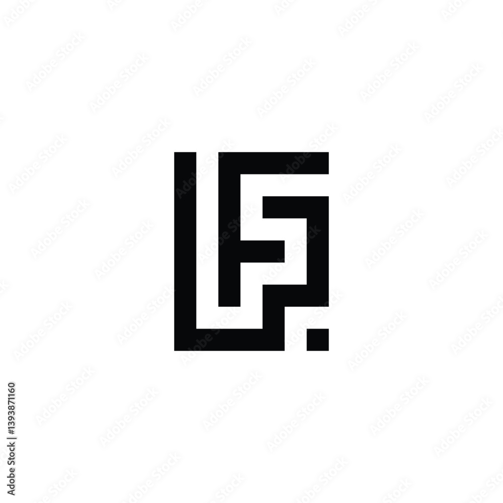 Letter F maze, square geometric symbol simple logo vector Letter F maze, square geometric symbol simple logo vector