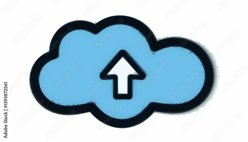 Uploading to Cloud Concept Illustration Arrow Pointing Upwards Icon Uploading to Cloud Concept Illustration Arrow Pointing Upwards Icon