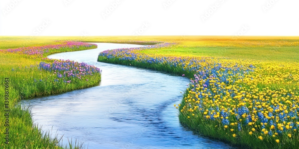 Fototapeta premium Flowers landscape colorful scenery.