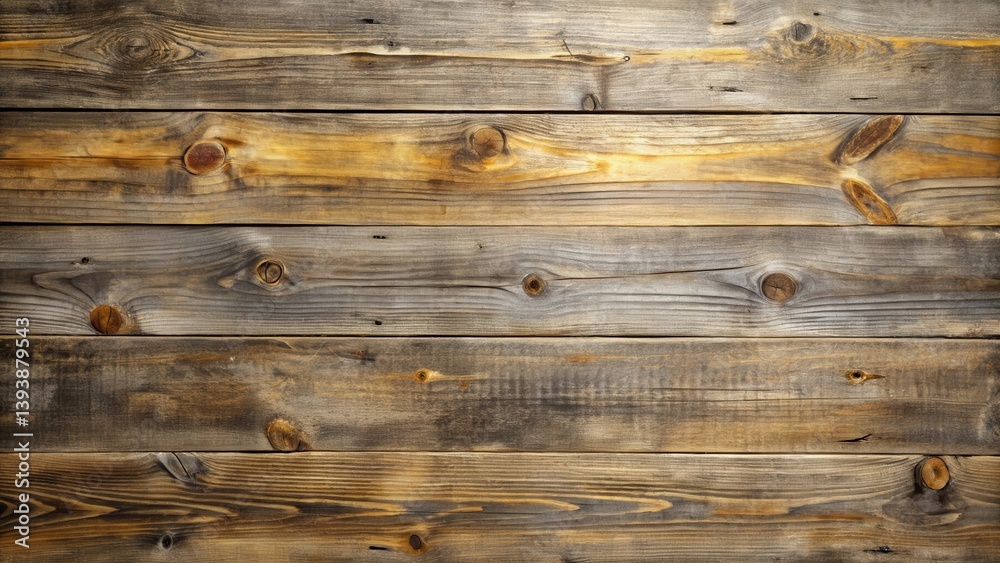 Fototapeta premium Rustic Weathered Wood Planks A Natural Background Texture of Aged Timber with Knots and Grain Detail