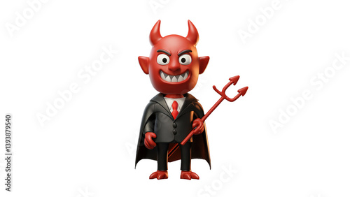 A mischievous little devil character perfect for playful or Halloween designs.