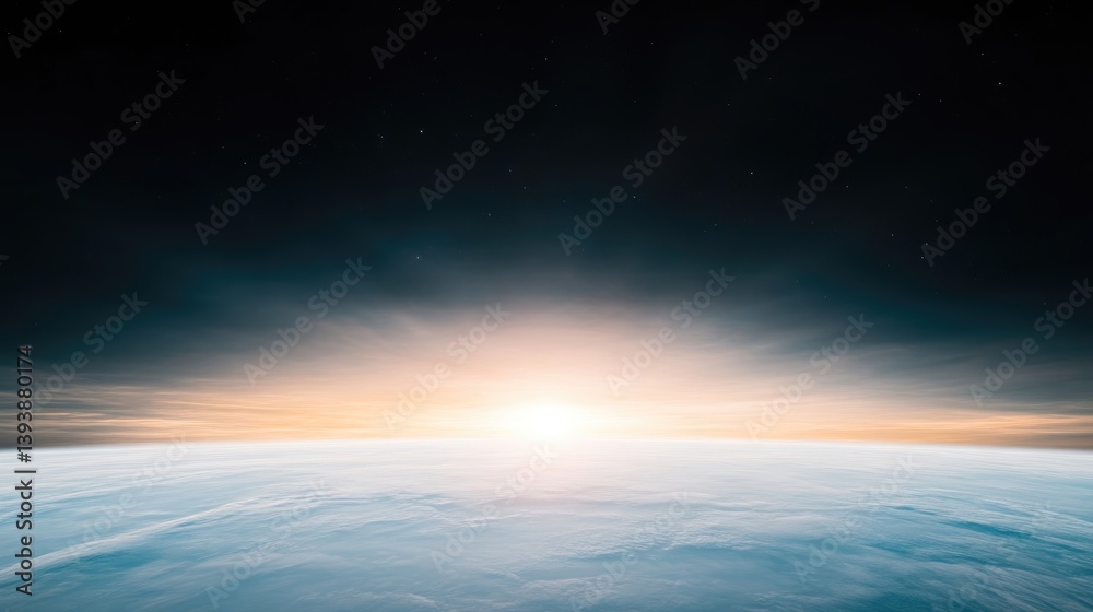 Fototapeta premium Sunrise over a celestial sphere
