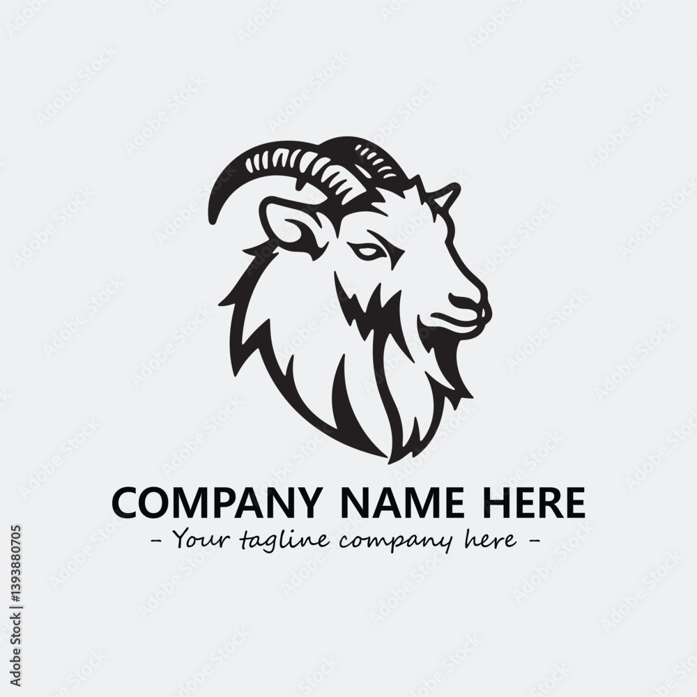 Head of goat illustration black and white for logo company vector image
Head of goat illustration black and white for logo company vector image