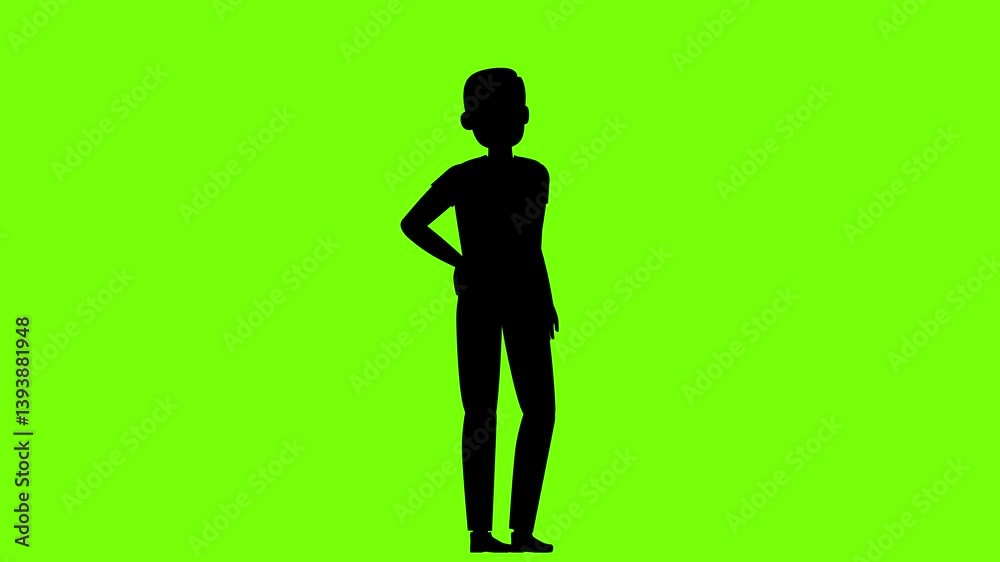 Silhouette of a man standing against a green screen background. Perfect for compositing and visual effects in post-production. Silhouette of a man standing against a green screen background. Perfect for compositing and visual effects in post-production.