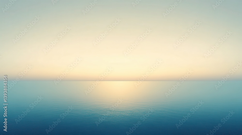 Tranquil Seascape with Smooth Water Surface and Soft Horizon at Sunset in Pastel Colors Tranquil Seascape with Smooth Water Surface and Soft Horizon at Sunset in Pastel Colors