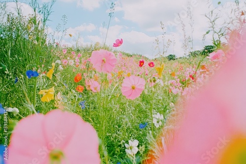 Flower field background flowers landscape outdoors.
