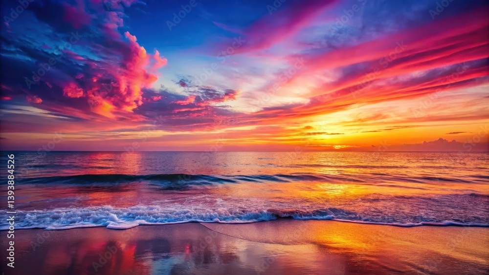 Ocean Sunset Vibrant Hues Paint the Coastal Sky with a Dramatic Display of Color Ocean Sunset Vibrant Hues Paint the Coastal Sky with a Dramatic Display of Color