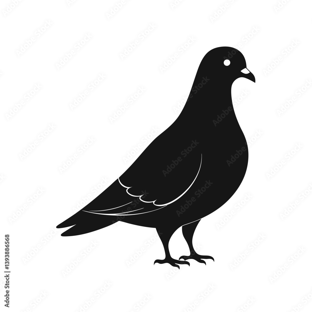 Fototapeta premium Pigeon dove silhouette logo icon illustration vector on white background
