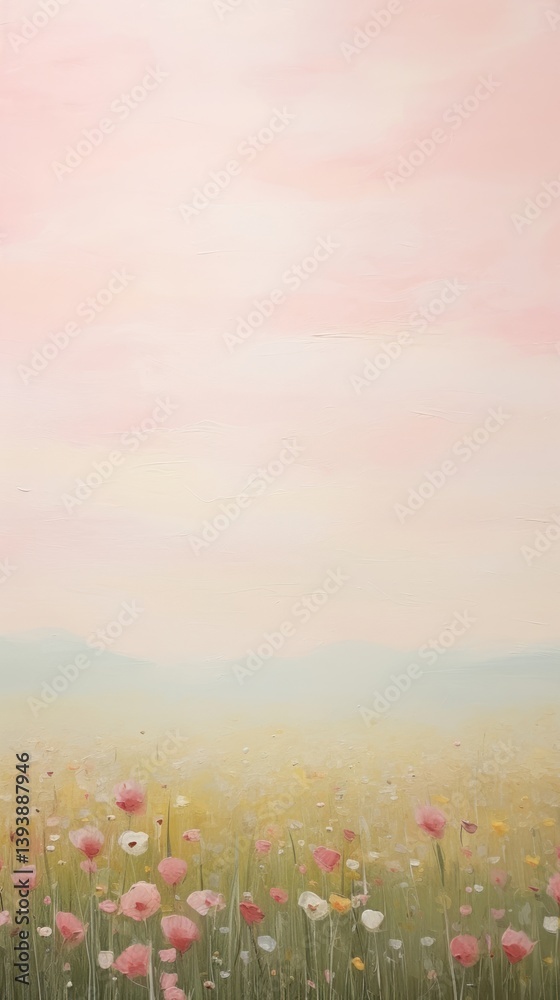 Fototapeta premium Minimal space spring field flower grassland outdoors.