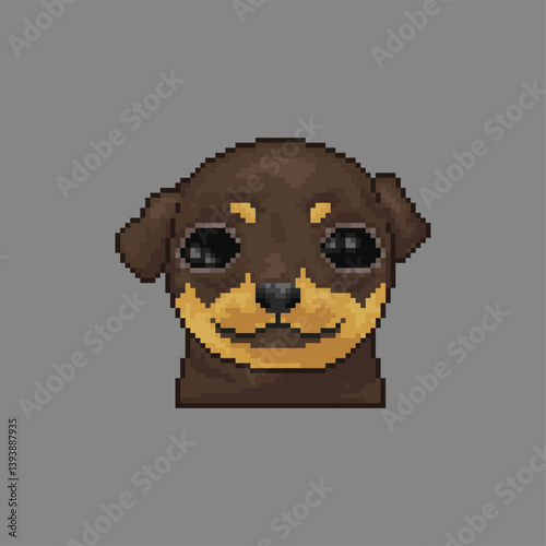 Happy dog, pixel art meme