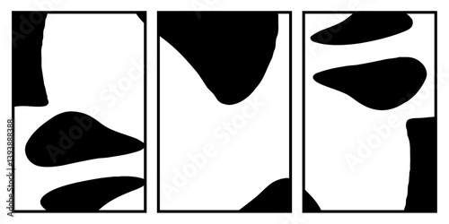 Abstract black and white pattern. For use in graphics. Minimalist illustration for printing on wall decorations