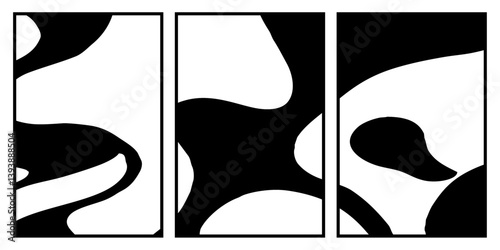 Abstract black and white pattern. For use in graphics. Minimalist illustration for printing on wall decorations