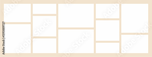 Pictures or photos frame collage layout abstract photo frames and digital photo wall template