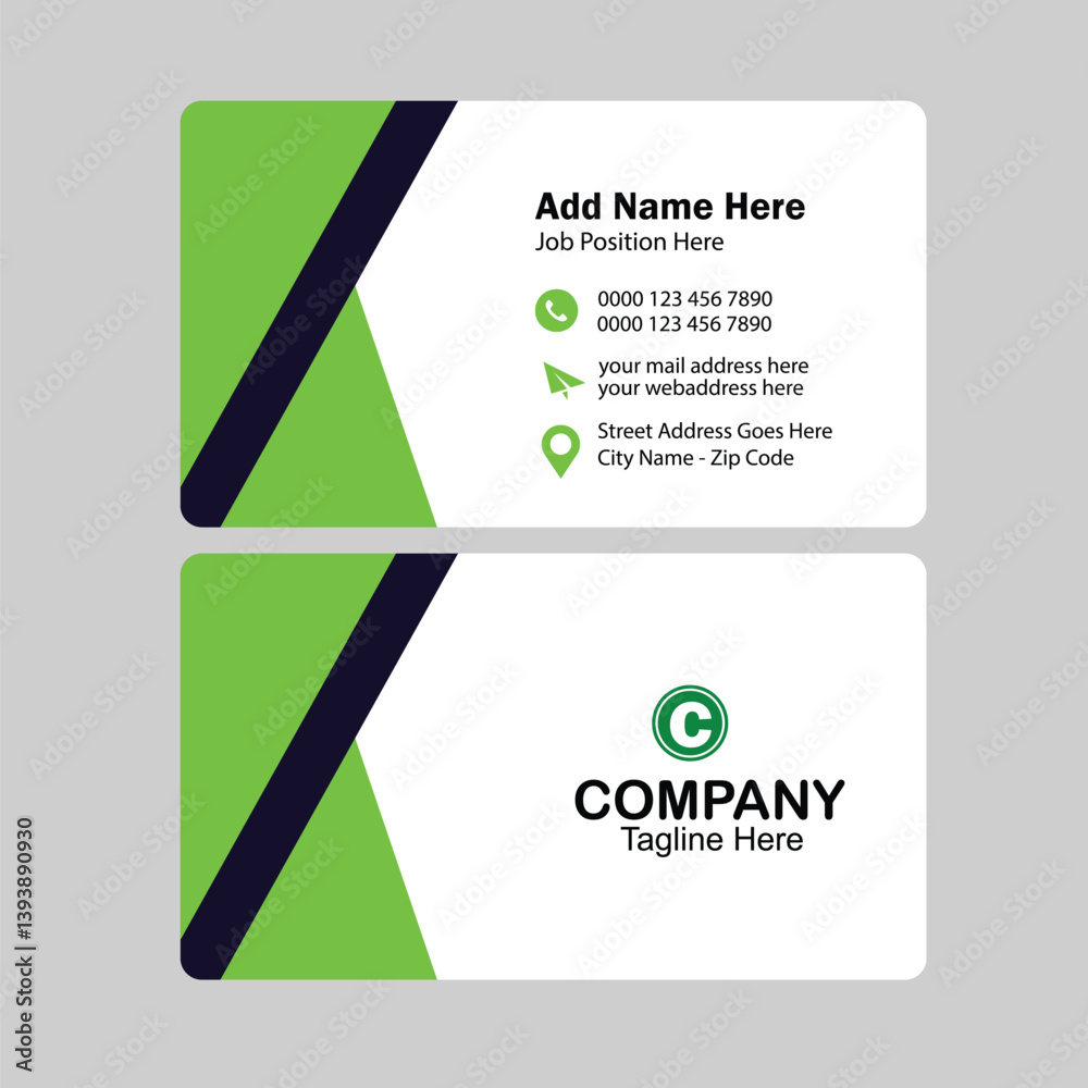 Obraz premium green and black business card template