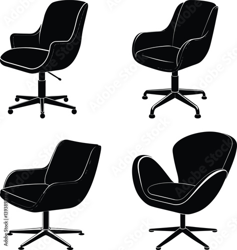 Swivel Chair silhouette vector