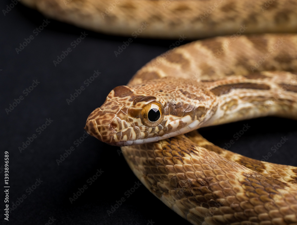 Closeup of snake head showing detailed eye and scales Closeup of snake head showing detailed eye and scales
